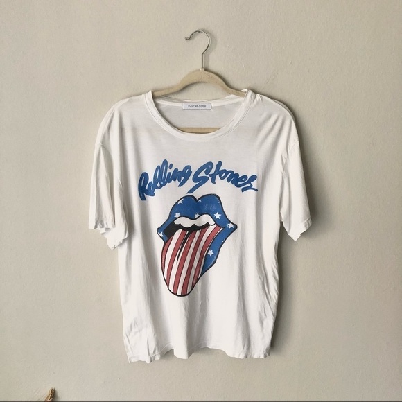 Daydreamer Rolling Stones Stars And Stripes Boyfriend Tee Small - Picture 4 of 10